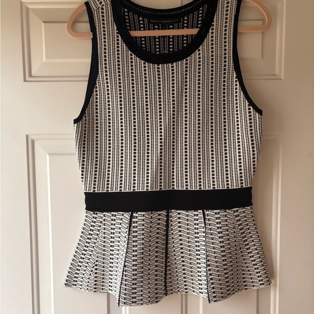NWOT White House Black Market Monochrome Striped Tank Top